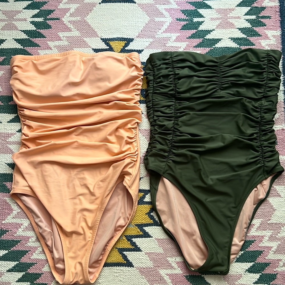 2 Rouched J.Crew swim suits